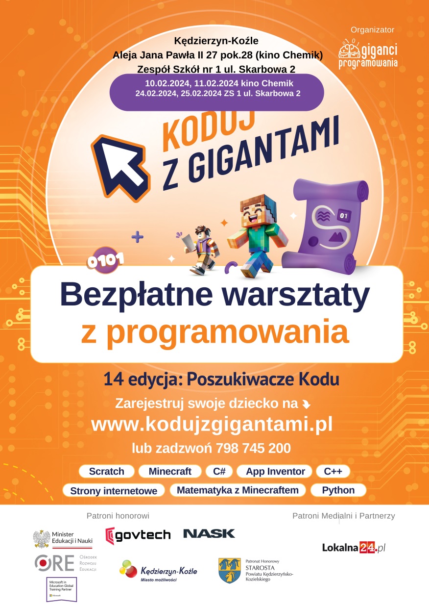 Trwaj Zapisy Na Bezp Atne Warsztaty Programowania W K Dzierzynie Ko Lu